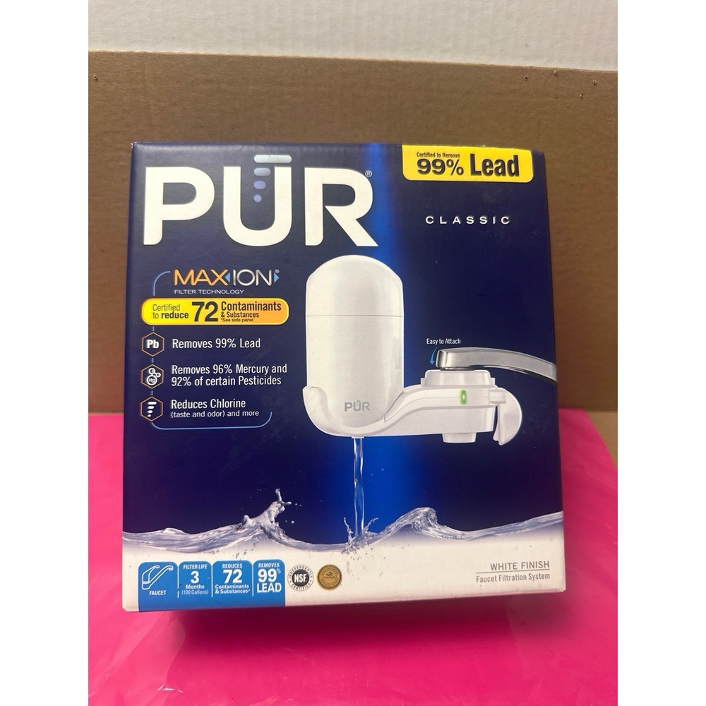 PUR Classic Maxion Faucet Water Filter System White Vertical FM-3333B Tap Mount